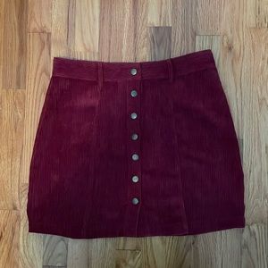 Corduroy button skirt